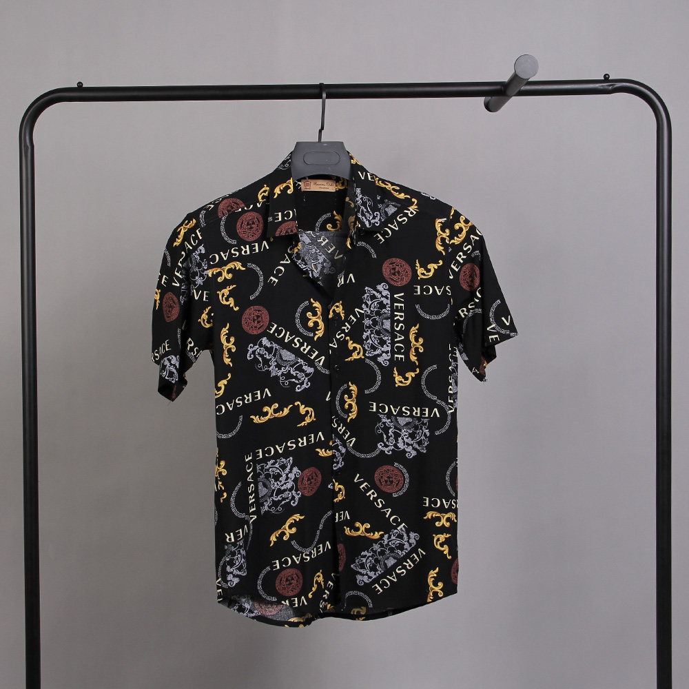 پیراهن هاوایی مدل versaceمشکی 